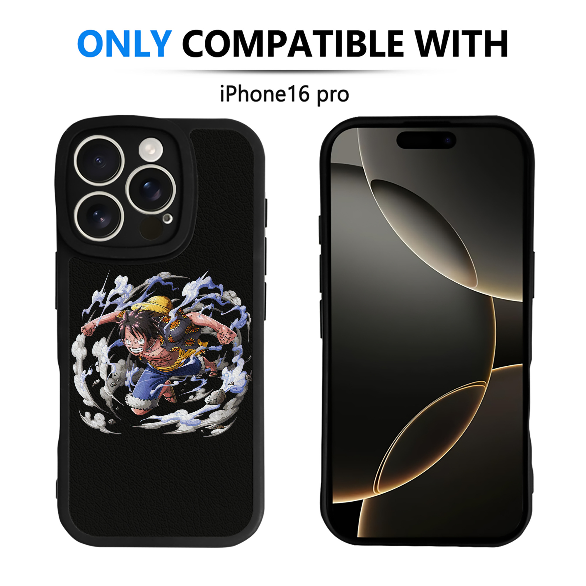 （画像用） ワンピース モンキー・D・ルフィ ONE PIECE Monkey D. Luffy 【iPhone 16シリーズ対応】シリコンスマホケース（レザー調） 材質：シリコン